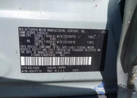 2022 Toyota Rav4 Hybrid Xle Premium from USA, damaged, VIN 4T3B6RFV7NU090829